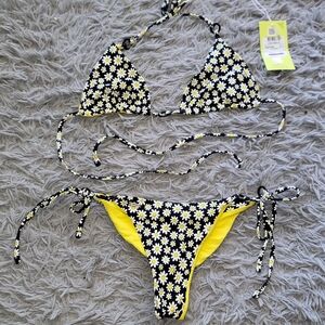 Maaji- Floral Bikini Set in Black and Yellow